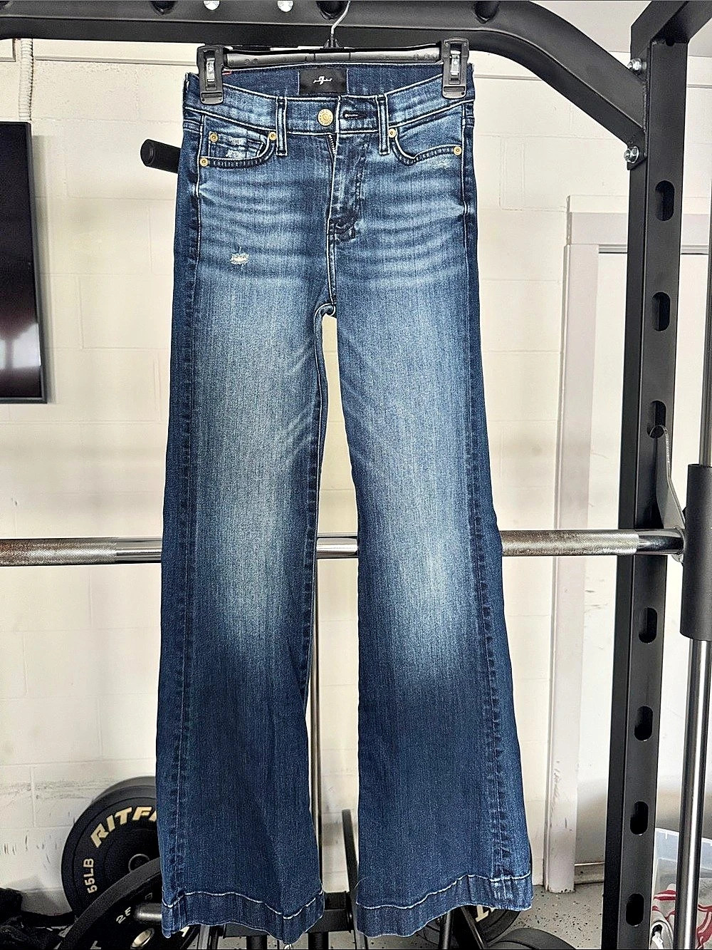 7 of mankind Flare Jeans in Blue Waist 24